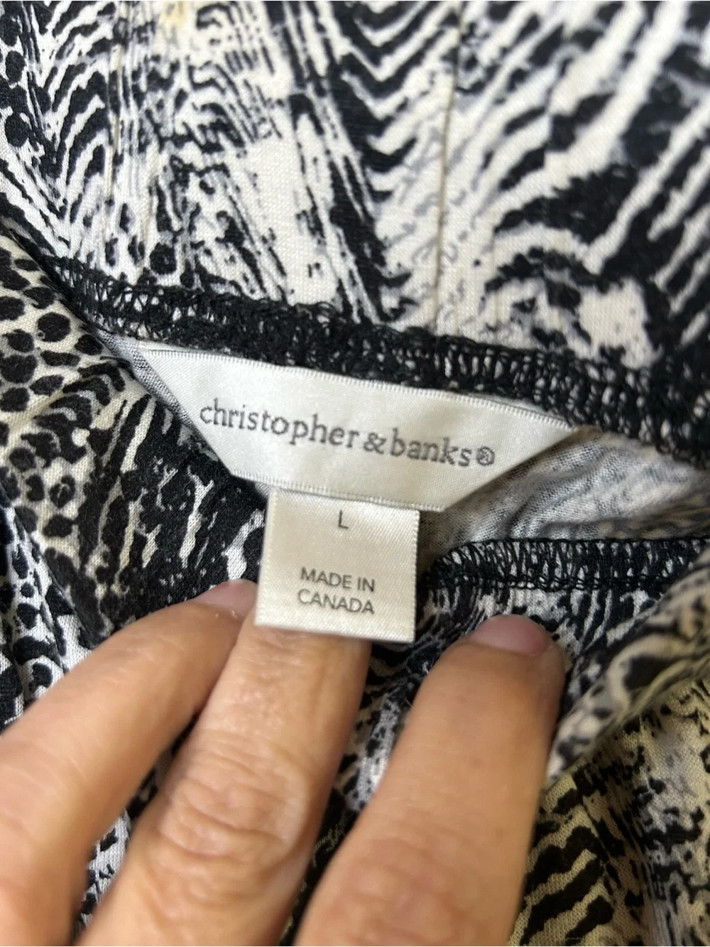Christopher &‎ Banks Black & White Animal Pattern Printed Maxi Skirt Festival Be